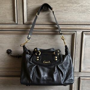 Coach Factory Black Leather Shoulder Bag